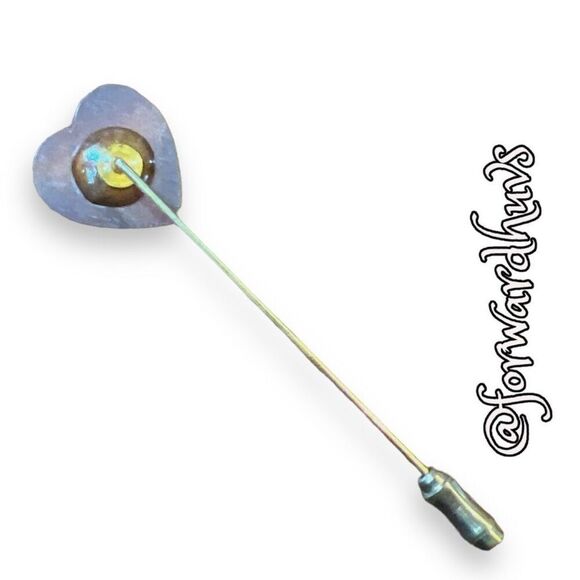 Hand Crafted Vintage Copper Heart Hatpin - Picture 4 of 8
